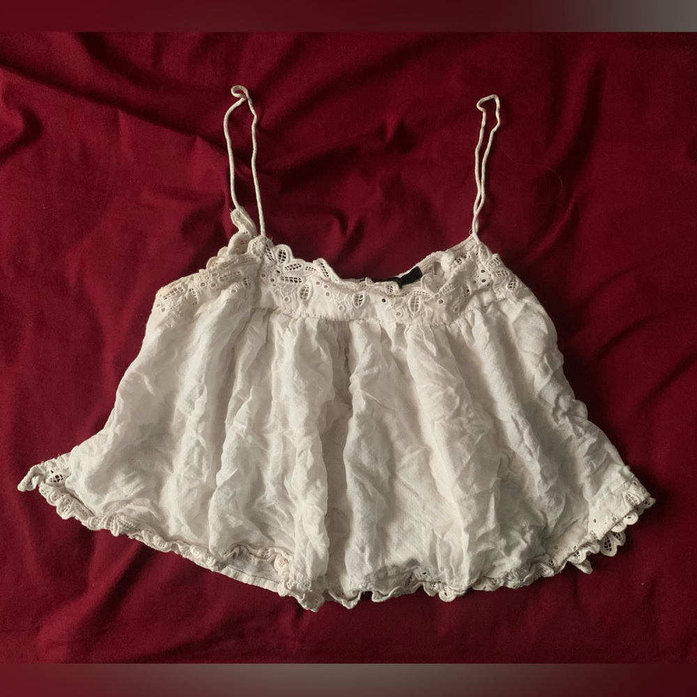 Forever 21 white flowy crop top